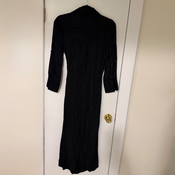 Business Classy Maxi Shirt Dress - Black - Picture 5 of 7